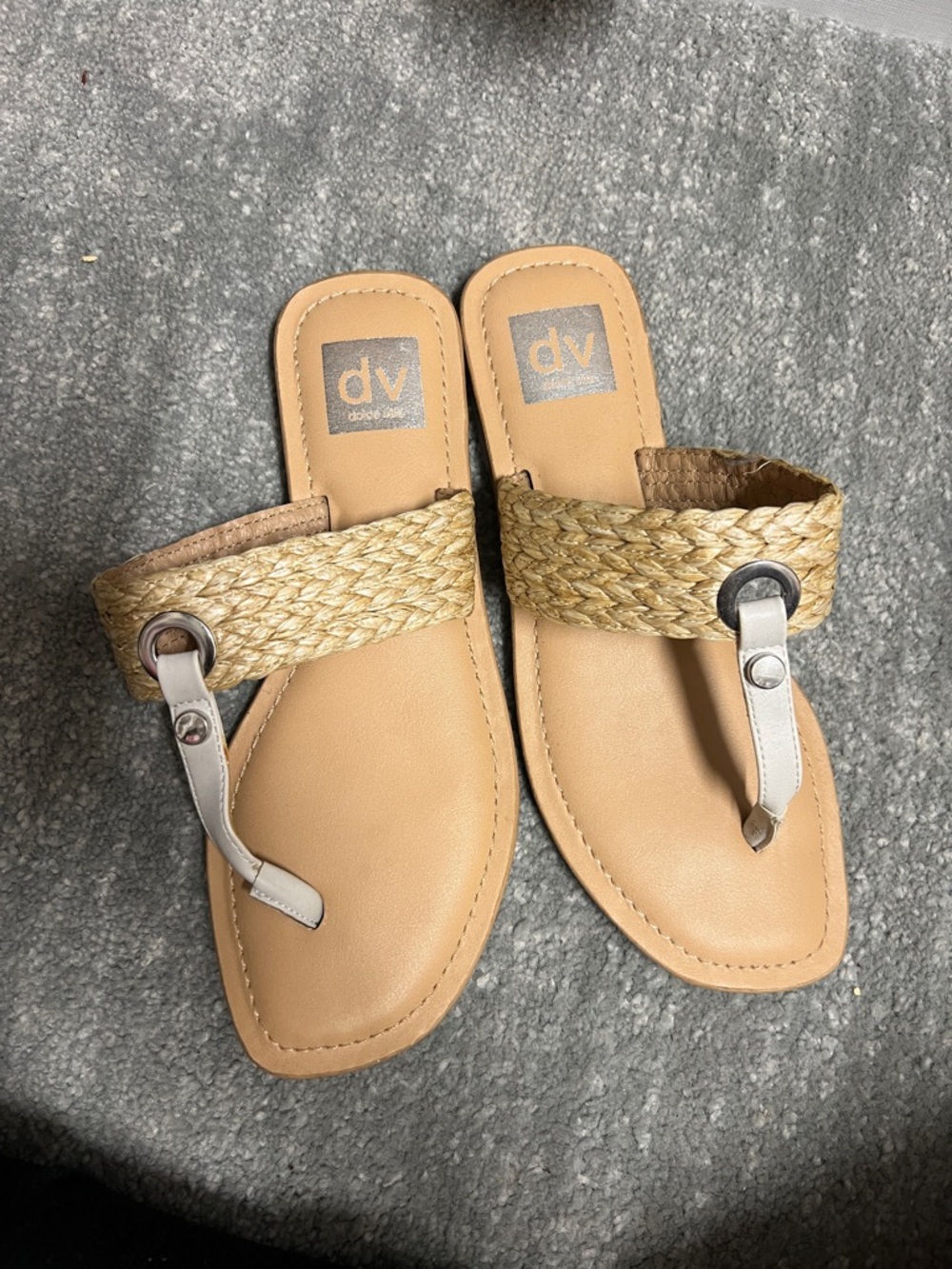 Dolce Vita Tan Braided Thong Slide Sandals